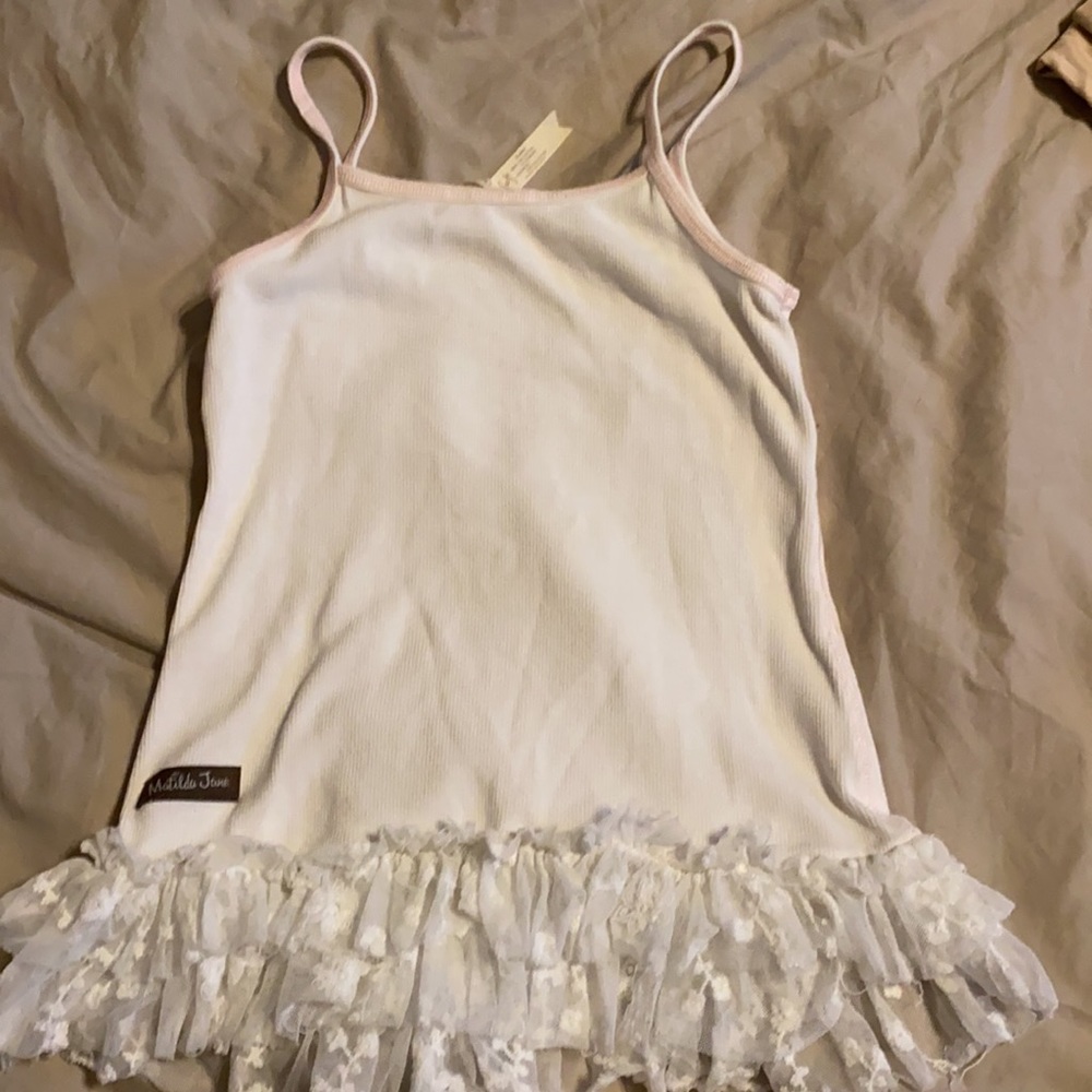 Matilda Jane Ivory Tank Ruffle.  Size 6 - Picture 2 of 3